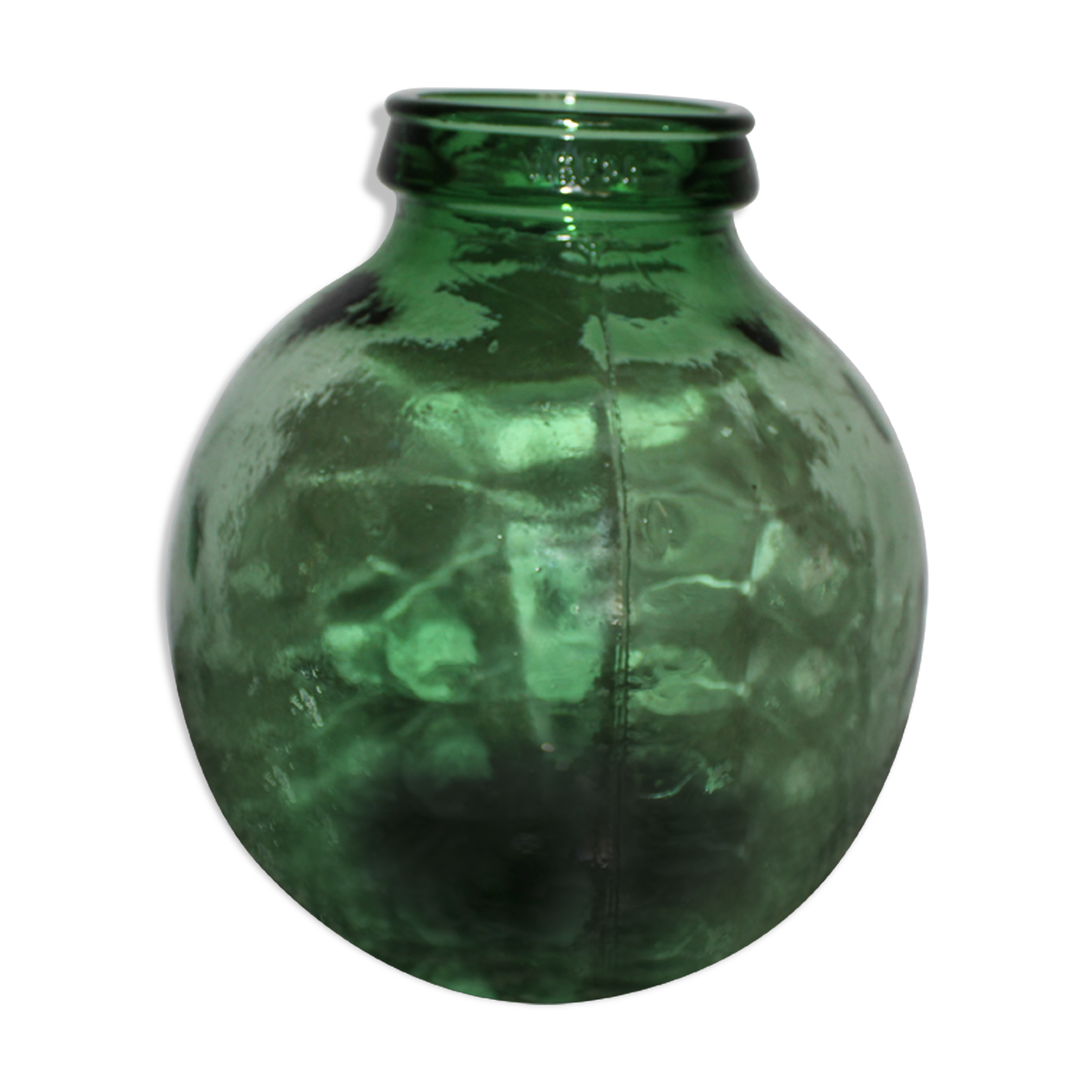 Signed "viresa" thick glass bottle