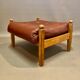 Armchair and its Ottoman leather design 1950.