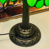 Vintage Tiffany Inspiration Lamp and Green Shade | Green Foliage Shade