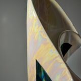 Iridescent free-form sculptural ceramic vase