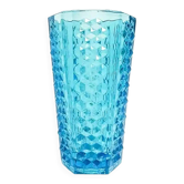 Studs vase, modernism, blue glass, Ząbkowice, Poland, 1970s