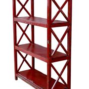 Burmese teak bookcase with original red patina