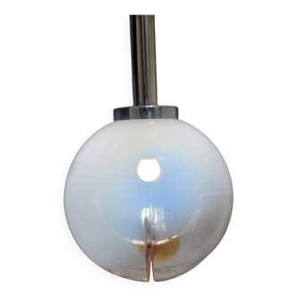 Space Age Chrome and Murano Glass Globe Lamp, Mazzega 1960-70