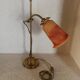 Orange glass paste tulip lamp, art nouveau swan neck, art deco