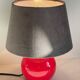 Red ceramic lamp from the 80s/90s