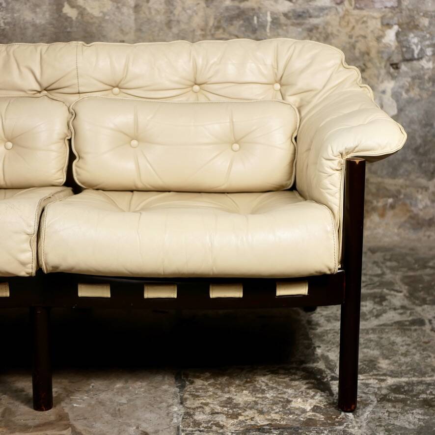 Scandinavian leather sofa by Sven Ellekaer for Coja, 1970