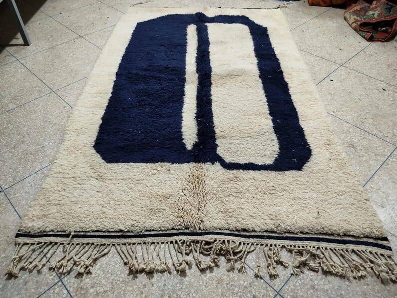 Tapis beni ouraine taille moyenne fait main 100 x 200 cm