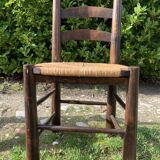 Set of 6 vintage straw farm chairs