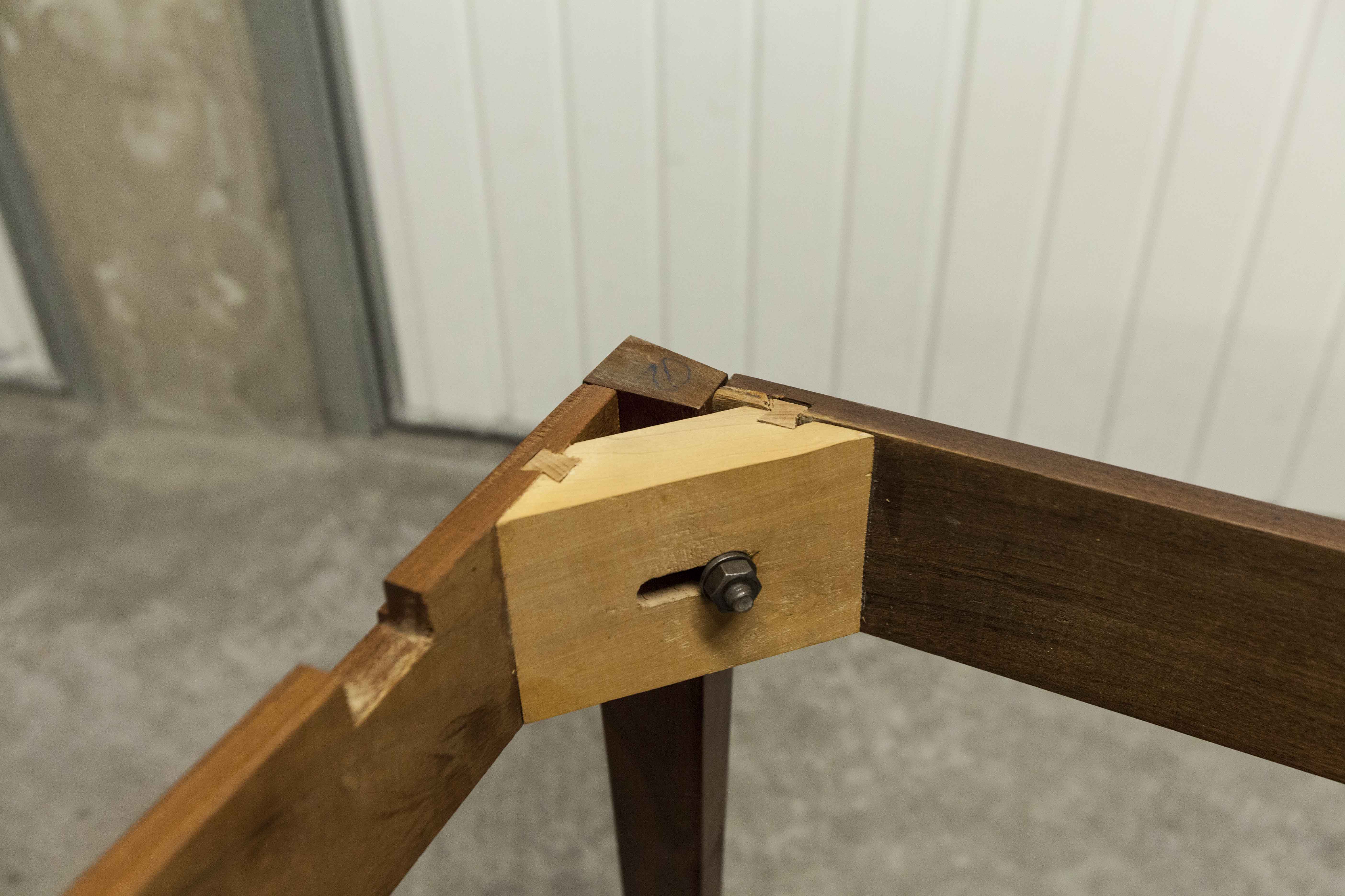 60's rectangular Scandinavian table with extension cords