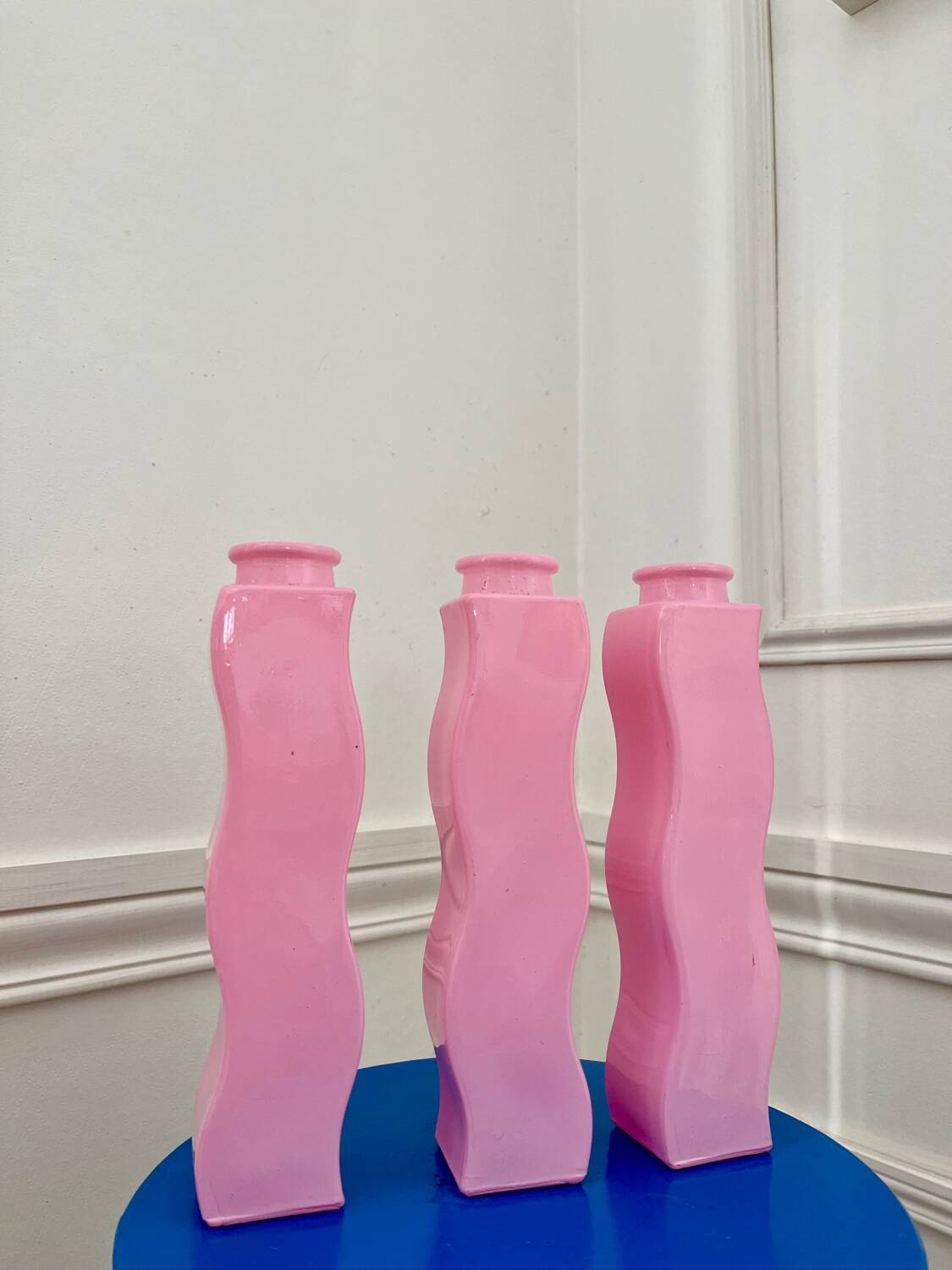 IKEA pink soliflore vases