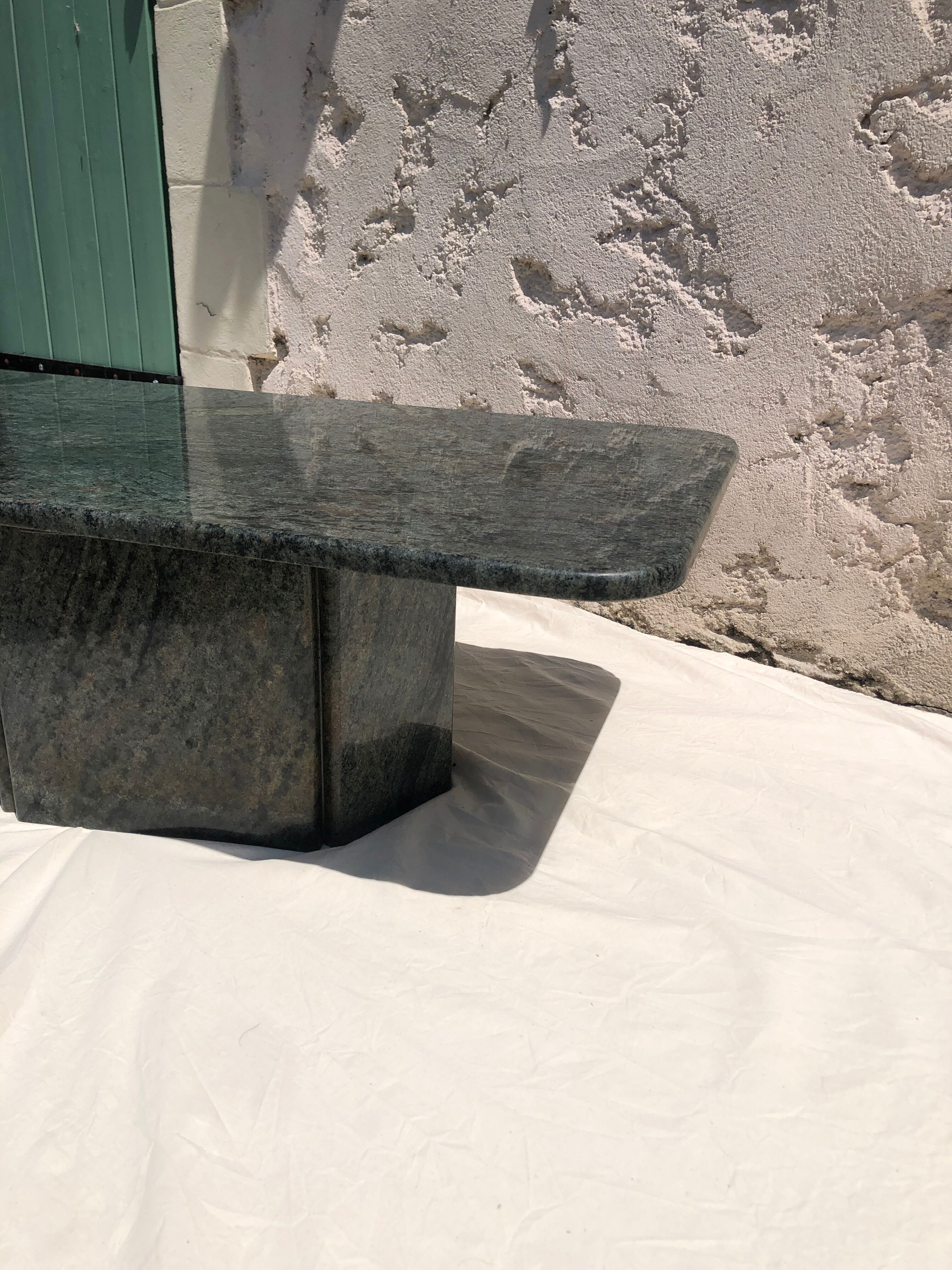 Coffee table in gray green marble
