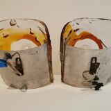 Pair of Murano glass sconces by Carlo Nason for Mazzega 70s