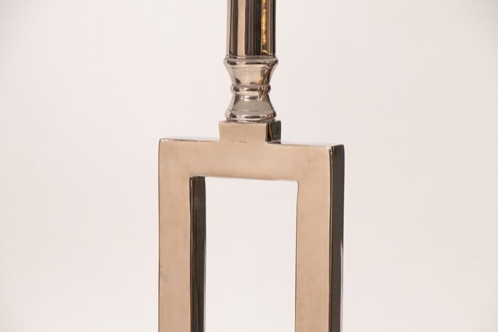 Pair of 1970s chrome table lamps inc grey silk shades