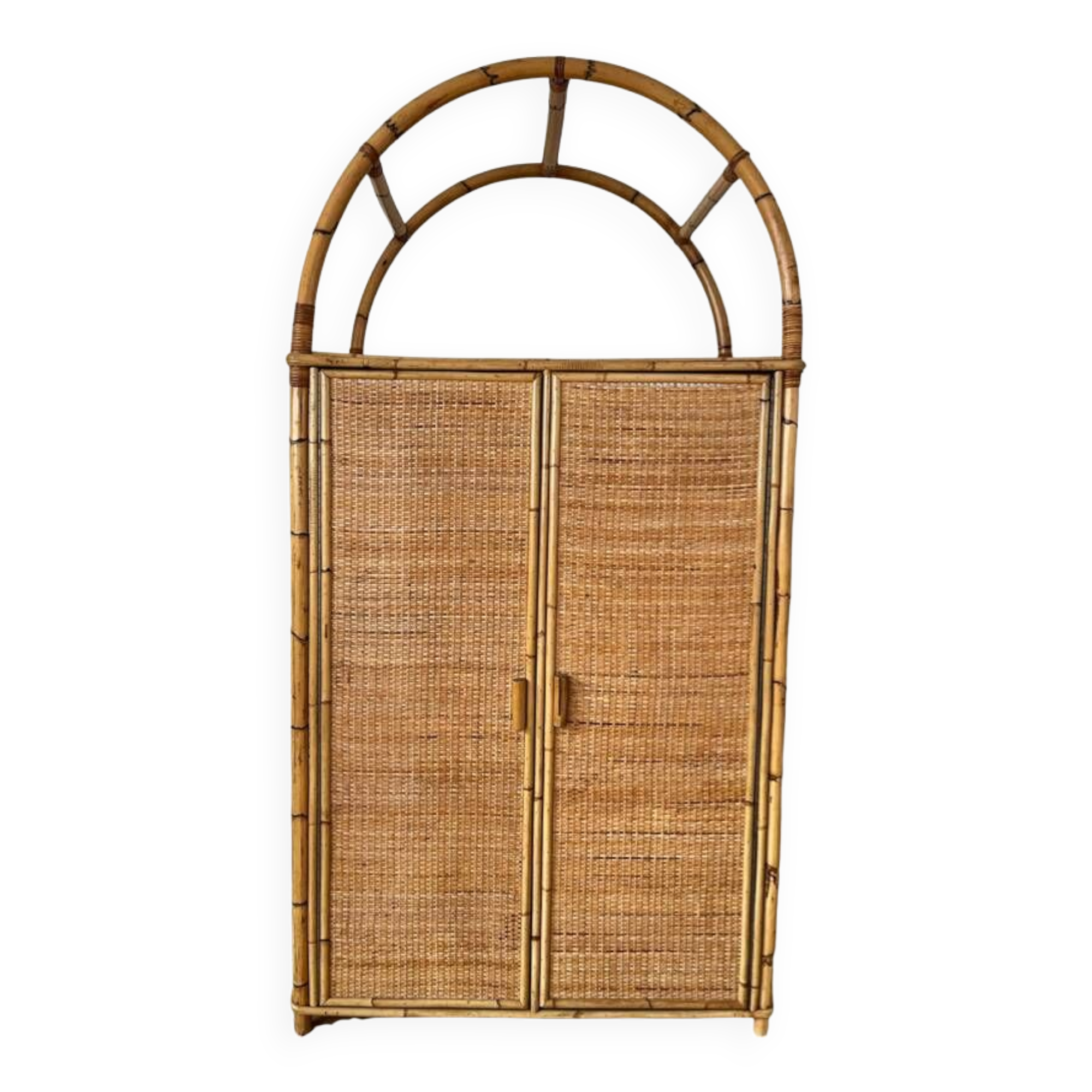 Vintage rattan wardrobe
