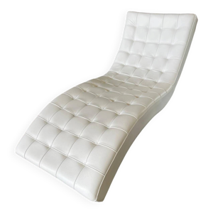 Méridienne en cuir blanc