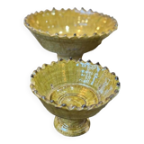 Serrated cup on tamegroute stand - yellow