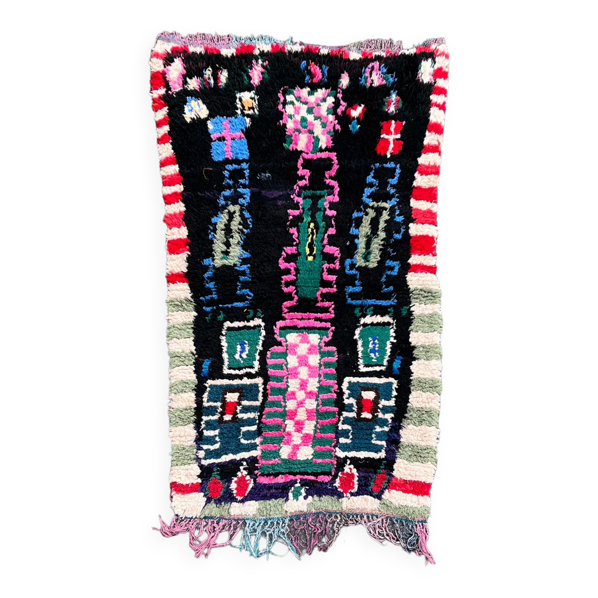 Moroccan carpet Berbere Boucherouite red