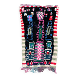 Moroccan carpet Berbere Boucherouite red