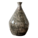 Japandi vase in glazed and incised ceramic, signed with a stamp.