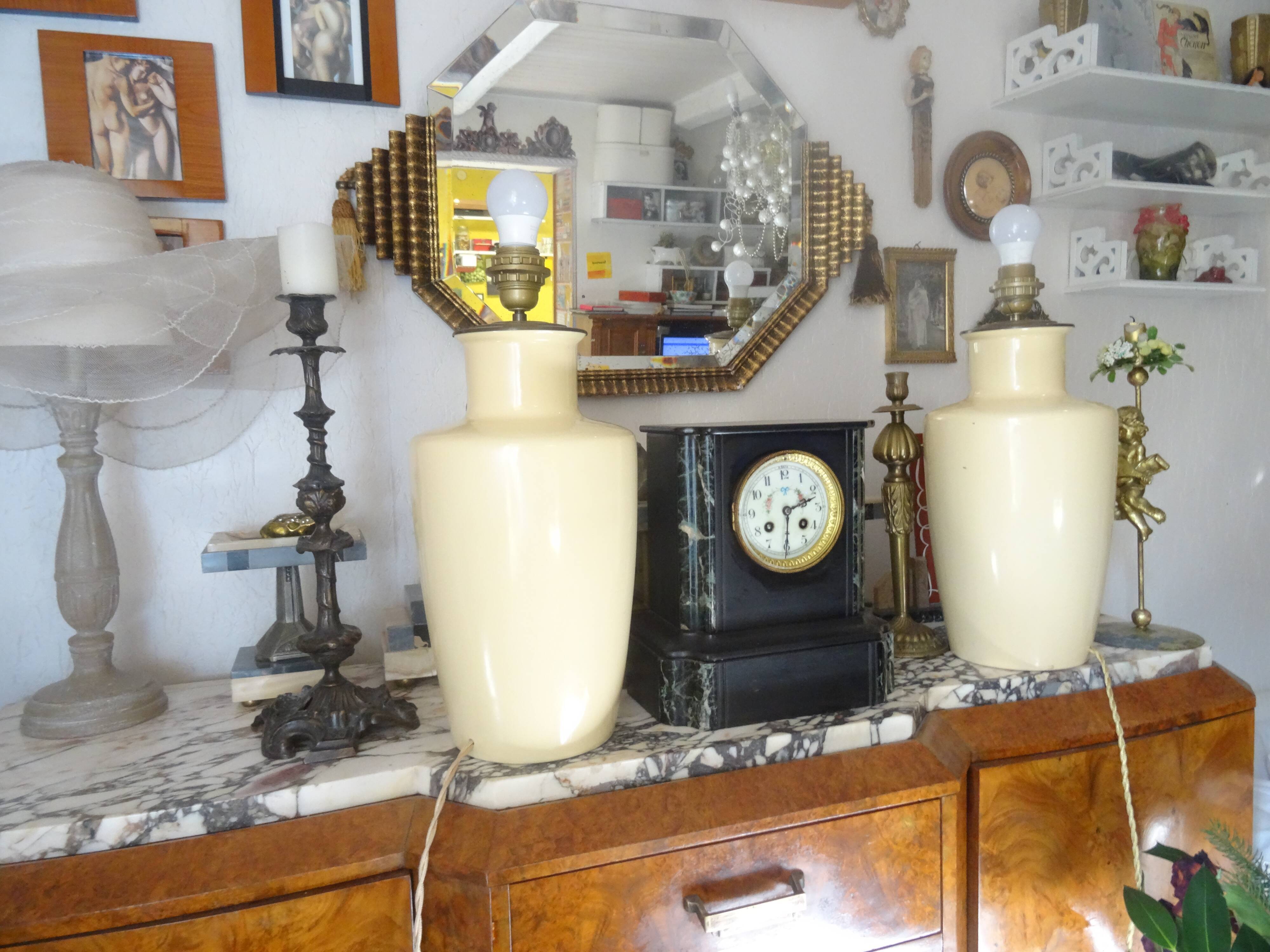 Pair of ceramic lamp legs