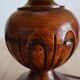 Vintage table lamp in turned wood and fabric lampshade