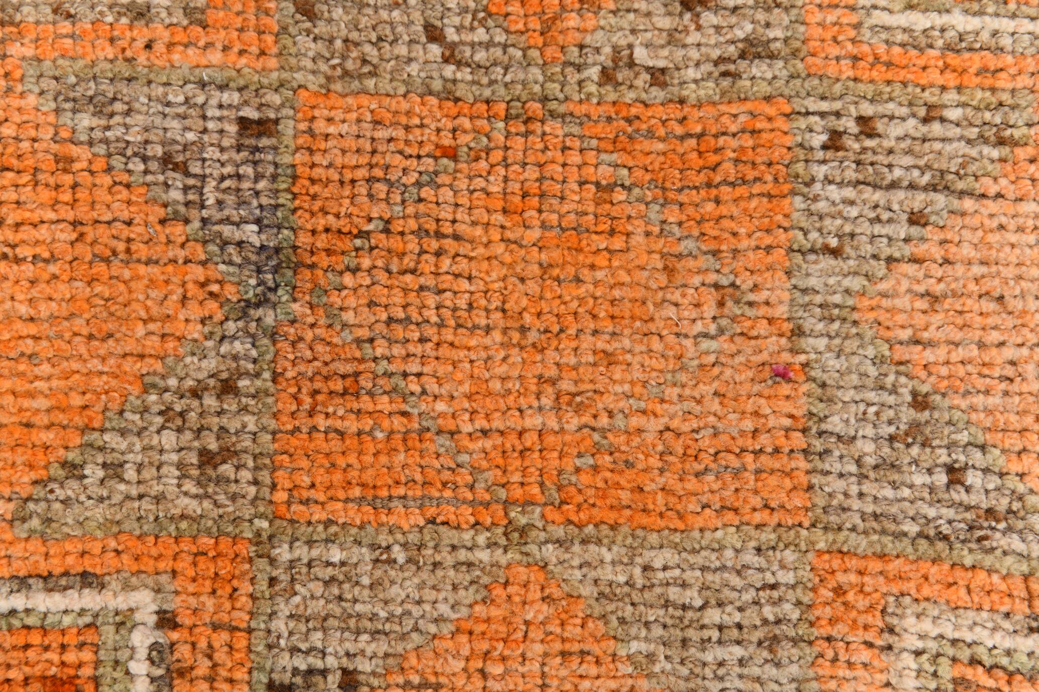 3x9 Vintage Brown & Orange Runner Rug, 84x285Cm