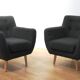 Pair of designer armchairs