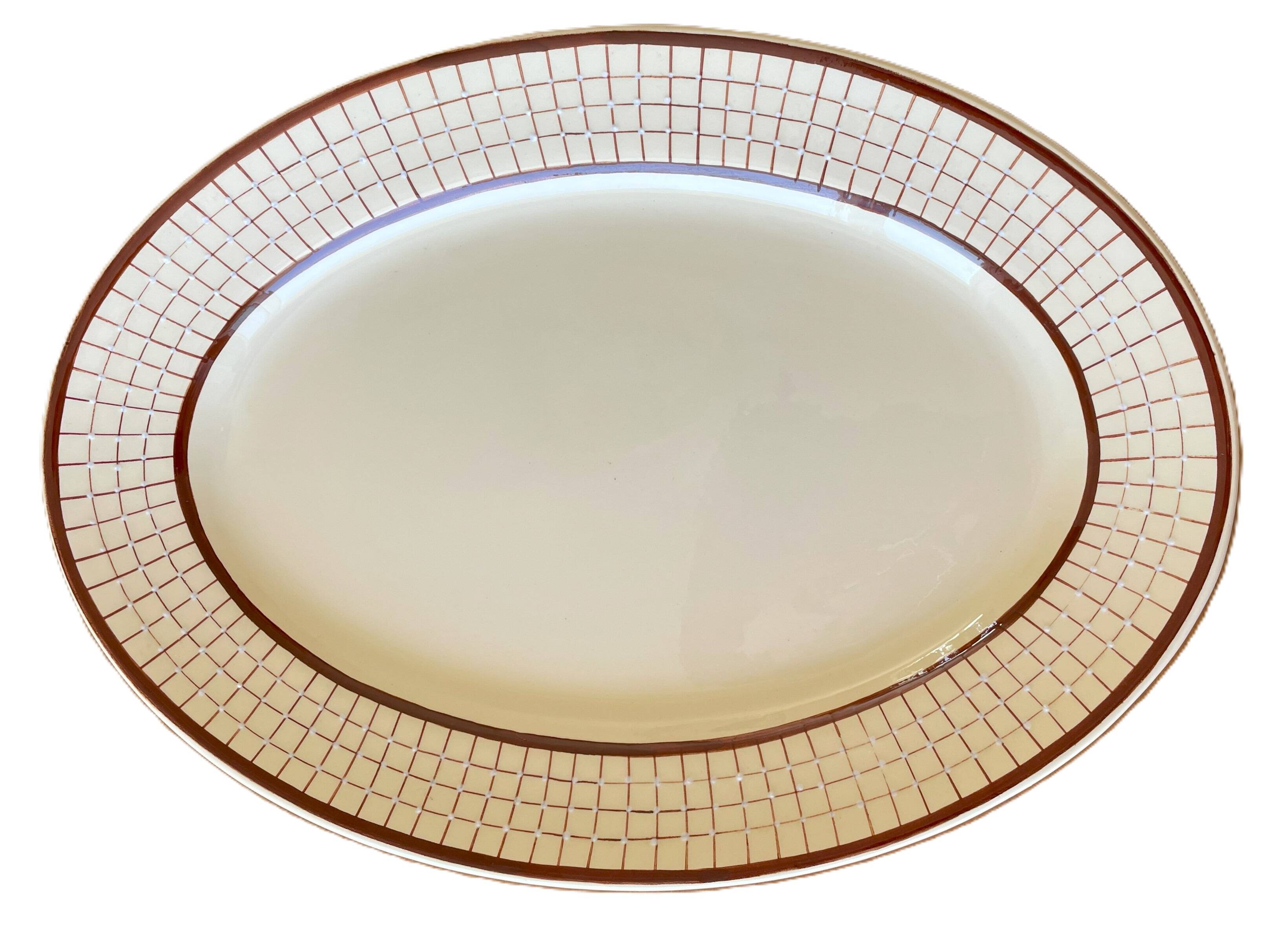 Antique Longchamp earthenware serving dish