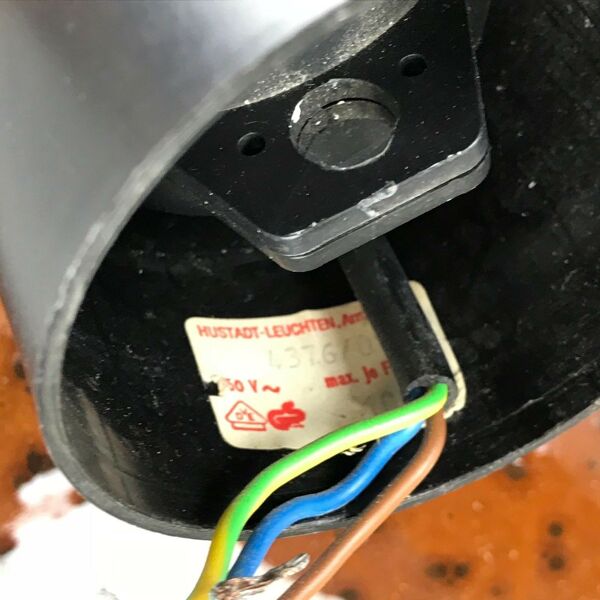 Lampe suspendue des années 70 plafonnier lampe lumière space age émail verre Hustadt