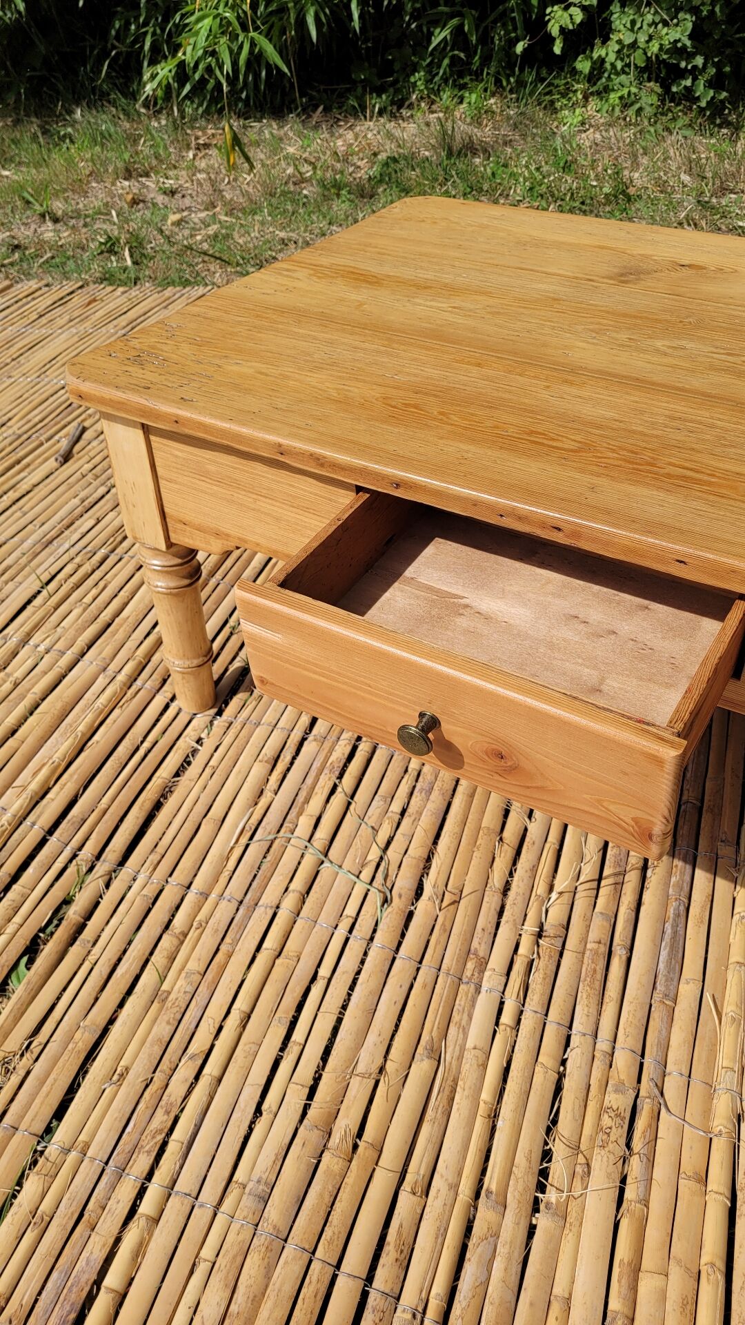Wooden coffee table - refurbished - unique piece