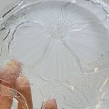 5 Small Transparent Frosted Glass Plates Vintage Floral Decor Kig Indo