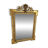 Louis XVI style mirror in wood and gilded stucco, 19th century