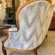 3-seater Louis Philippe Sofa / Solid Walnut & Modern Fabric