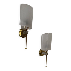 Appliques torches dorées - perspex