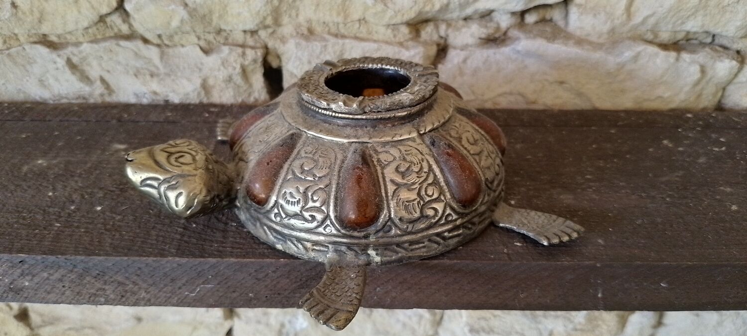 Vintage Turtle Metal Ashtray