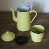 Yellow enamel coffee maker