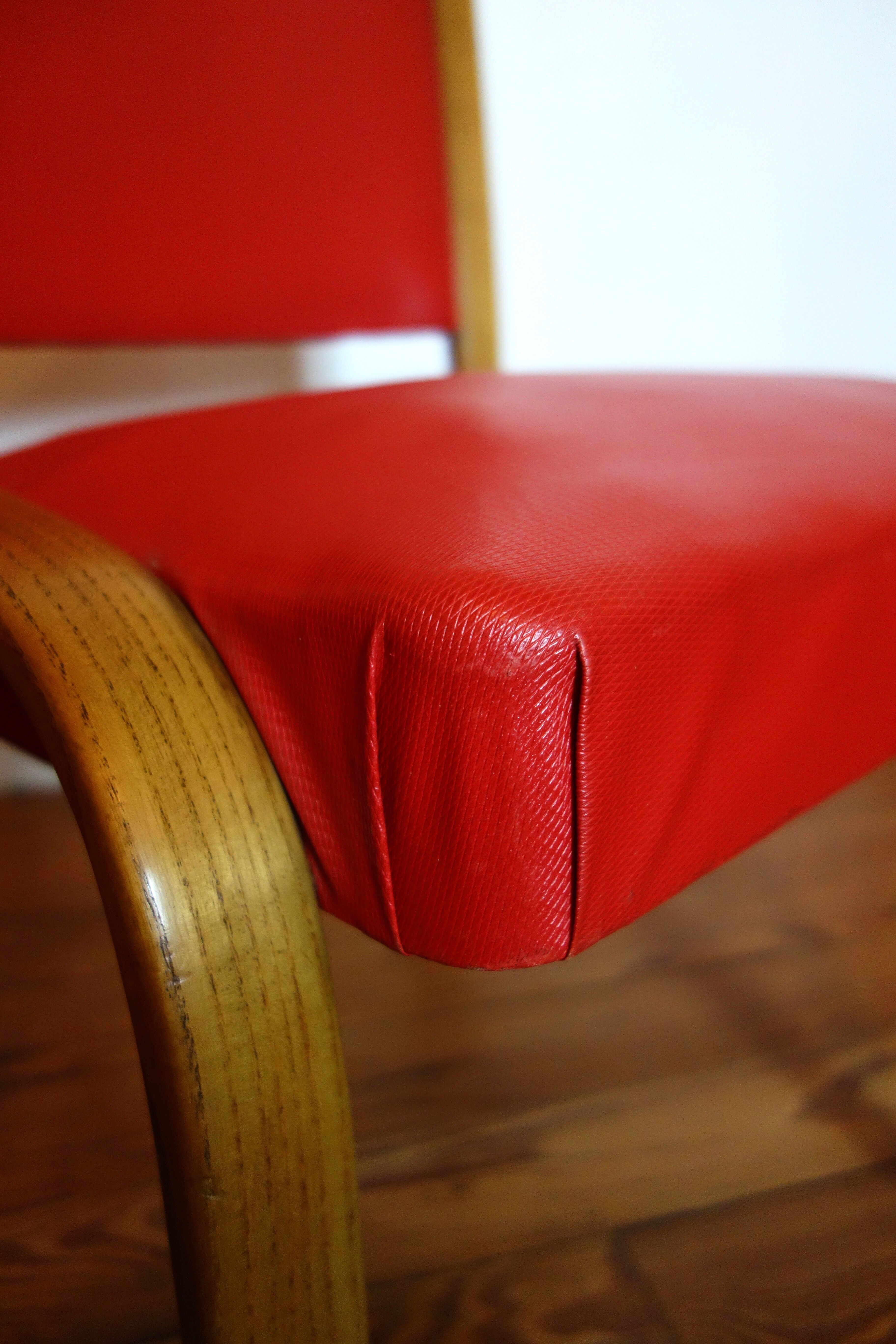 4 chairs "bow wood" by Hugues Steiner 50