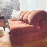 Sofa (bed) vintage Italian terracotta 70s