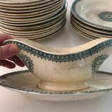 Creil and Montereau ironstone service 22 sauceboat plates