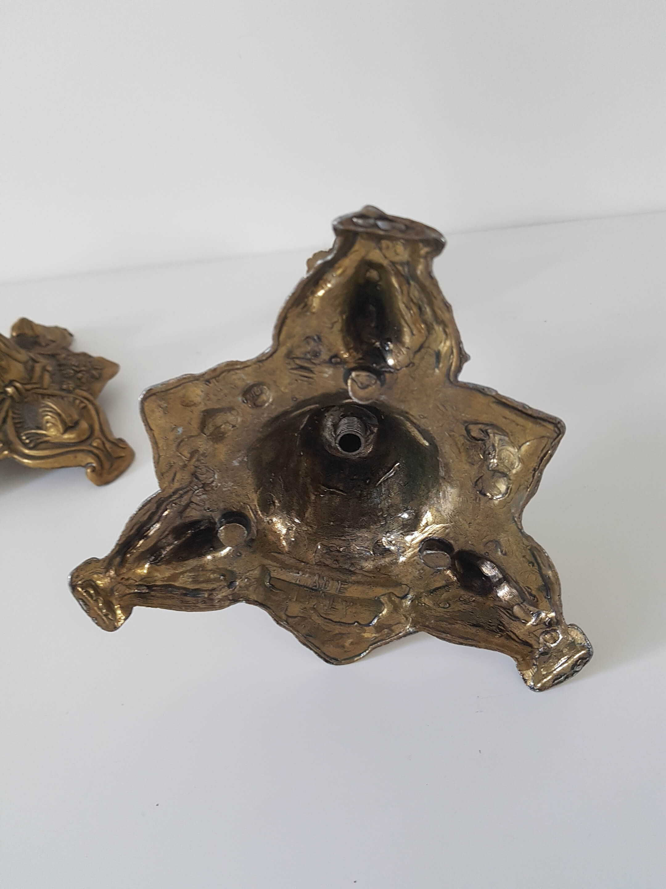 Pair of brass candlesticks