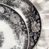 2 “Jardinière” ironstone dessert plates U&C Sarreguemines