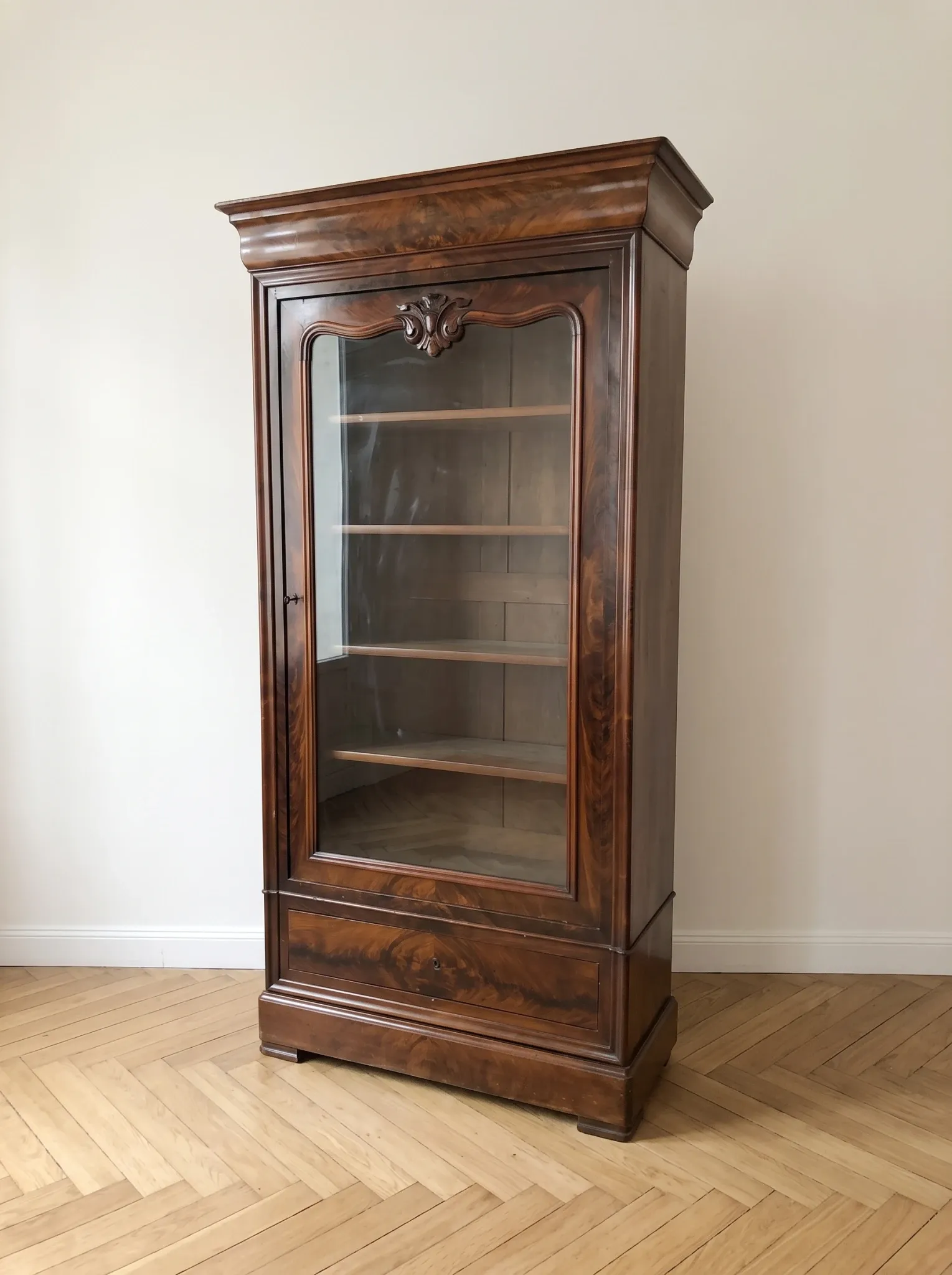 Armoire vitrée ancienne Louis-Philippe en acajou