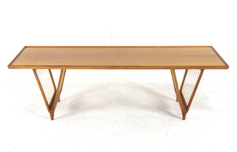 mid century modern Coffee table 'Deinum'  vintage design with magazine rack