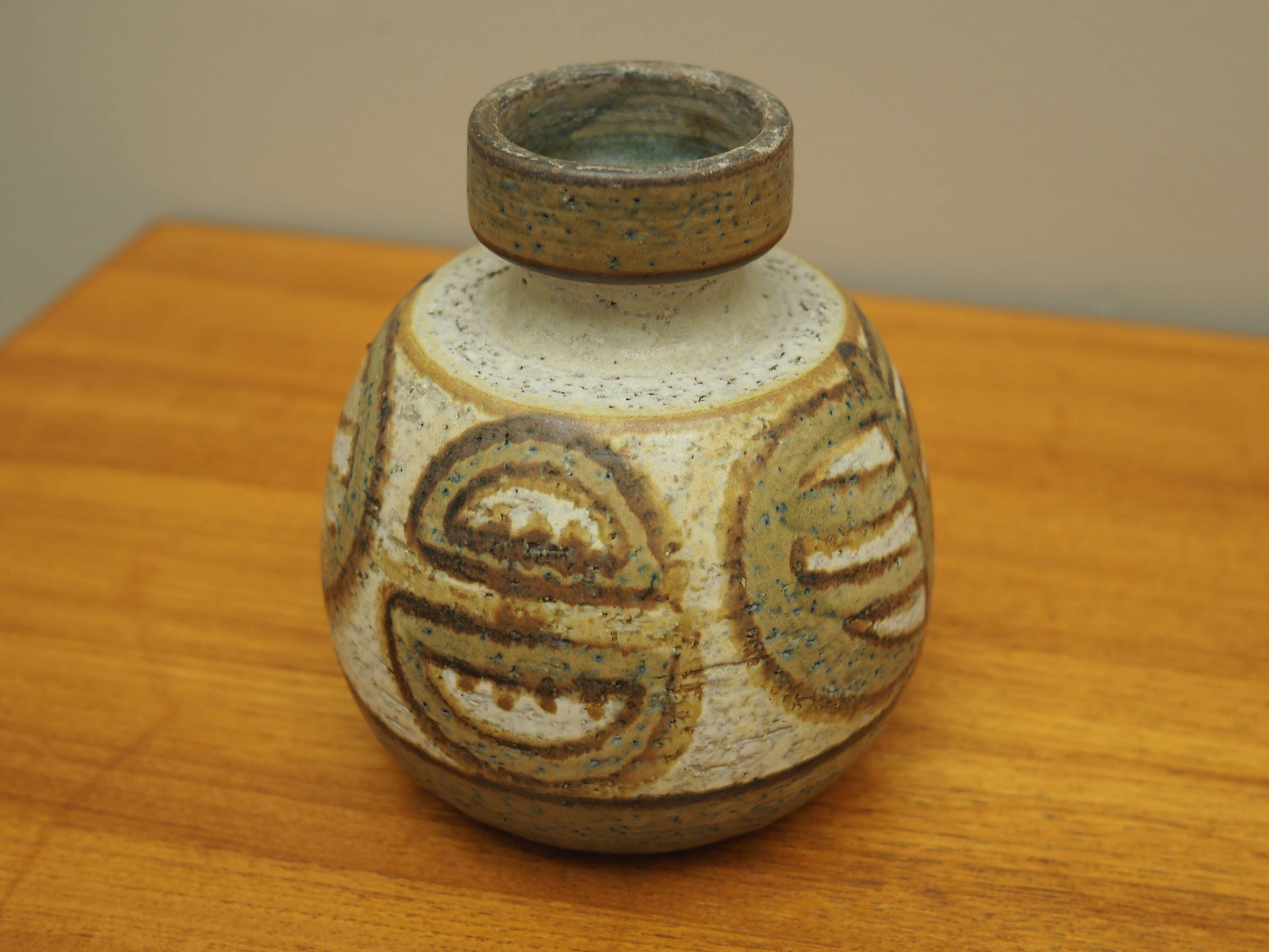 Ceramic vase, Danish design, 1970s, production: Soholm
