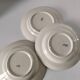 Trio of plates (2 soup plates, 1 dinner plate) Longchamp René, duck egg blue decoration