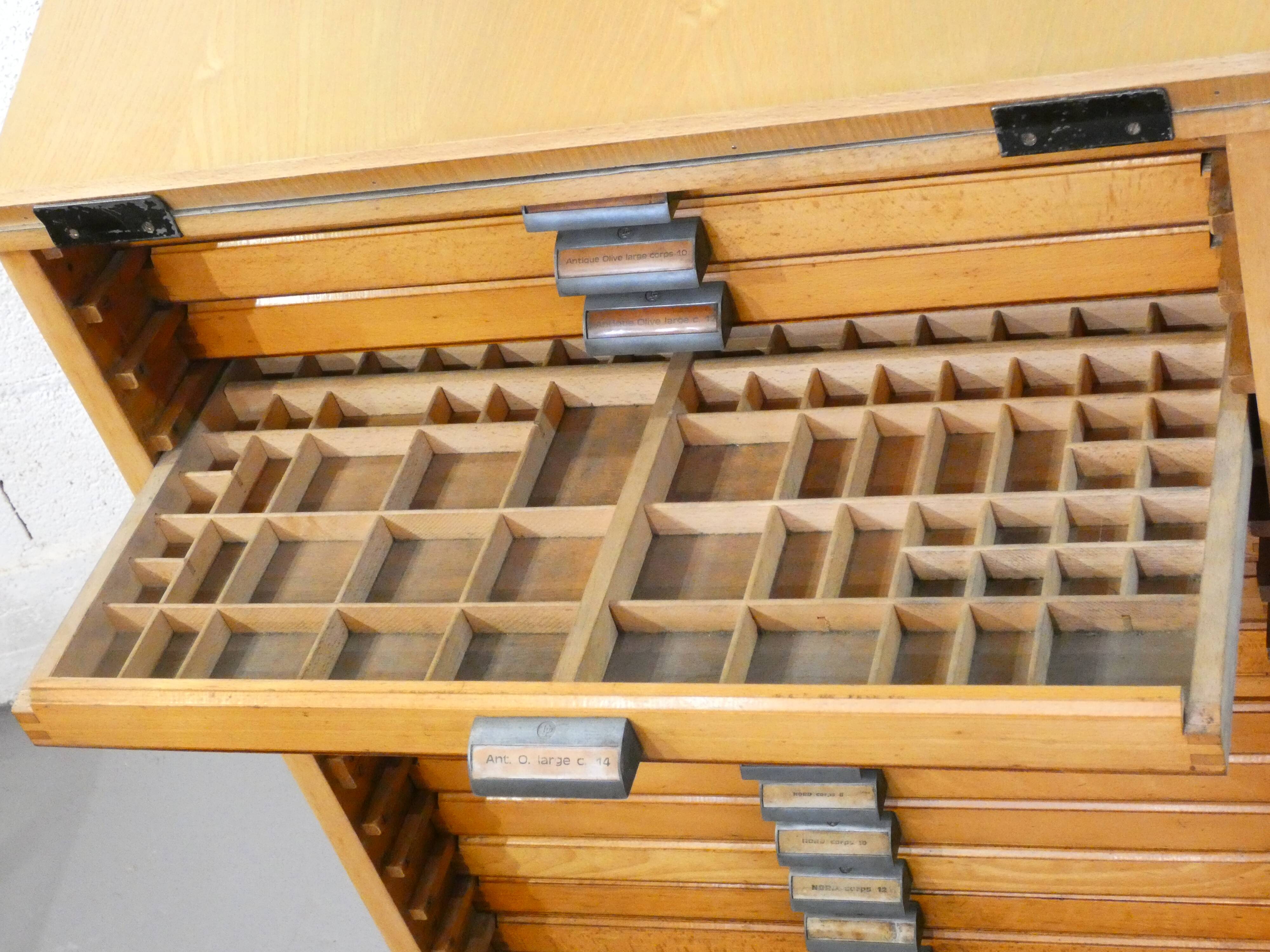 Meuble indus de typographe 1950