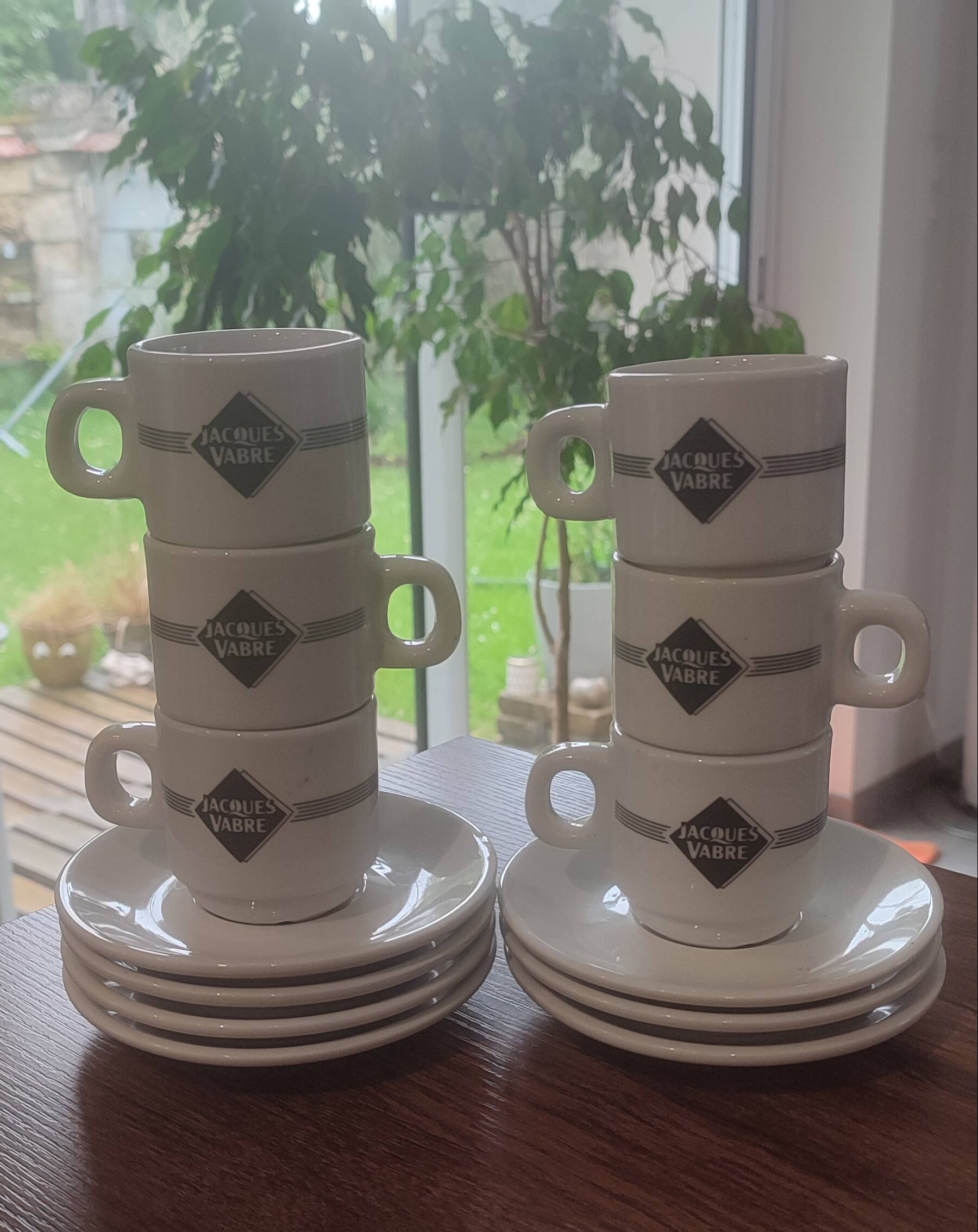 Lot of 6 vintage Jacques Vabre cups and 7 saucers from the 70s/80s.