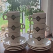 Lot of 6 vintage Jacques Vabre cups and 7 saucers from the 70s/80s.