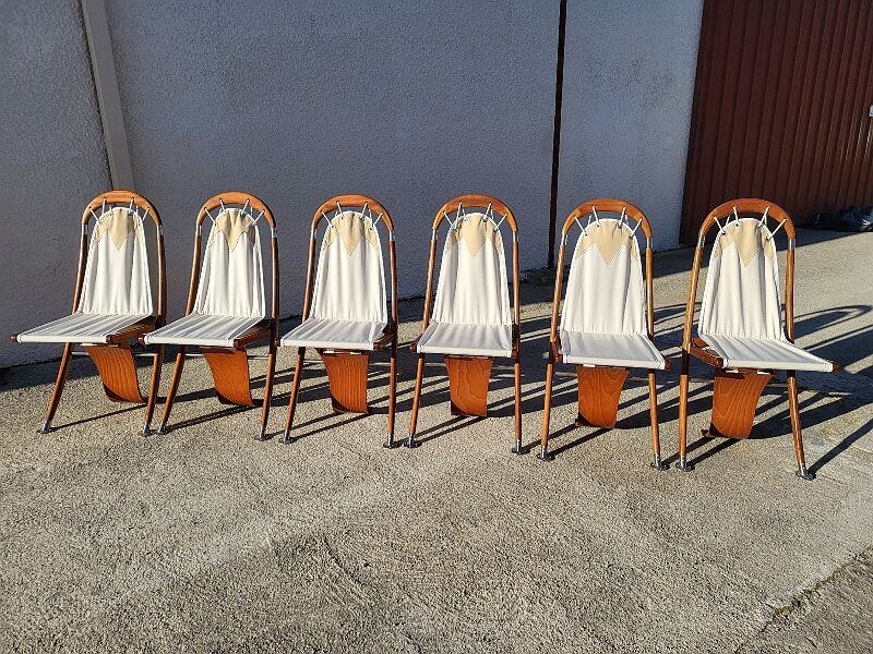 Set of 6 dining chairs deck line folding boat decoration