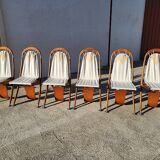 Set of 6 dining chairs deck line folding boat decoration